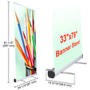 Yescom Retractable Banner Stand for Events Trade Shows Custom Printed 33x79