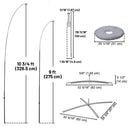 Yescom Feather Flag Pole Kit - 10 Sets, Base Type Options