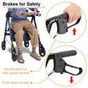 Yescom Rollator Walker with Seat Backrest 8" Casters 450lbs Capacity