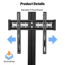 Yescom Mobile TV Stand Mount Bracket for Monitors up to 65"