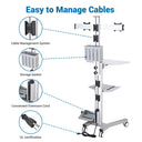 Yescom PC Computer Cart Workstation with Power Strip 2-Monitor