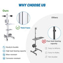 Yescom PC Computer Cart Workstation with Power Strip 2-Monitor