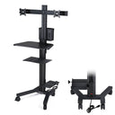 Yescom NexusX PC Computer Cart Workstation with Power Strip 2-Monitor