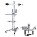 Yescom PC Computer Cart Workstation with Power Strip 2-Monitor