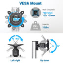 Yescom NexusX Monitor VESA Mount 75x75 & 100x100, Tilting & Swivel