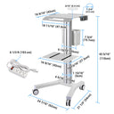 Yescom NexusX Rolling Laptop Cart with Power Outlet