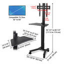 Yescom NexusX Mobile TV Stand with Mount for 32-65in Monitors Office Classroom