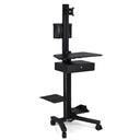 Yescom NexusX Rolling Computer Cart with Locking Metal Drawer