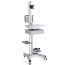 Yescom NexusX Rolling Computer Cart with Locking Metal Drawer