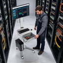Yescom NexusX Rolling Computer Cart with Locking Metal Drawer