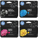 New, Pre-Owned - HP 950XL Black & 951 Cyan, Magenta & Yellow Ink Cartridges