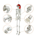 Yescom 5.4ft Skeleton Posable Halloween Decoration with Pirate, Cowboy Costume