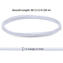 Yescom 2mm Craft Wire 12 Gauge 100ft in Black,White,Green Options