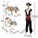 Yescom 5.6Ft Halloween Skeleton Set - Pirate Captain with Dog & Cat