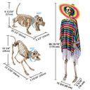 Yescom 5.6Ft Halloween Posable Skeletons & Animal Skeleton Combo