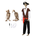 Yescom 5.6Ft Halloween Skeleton Set - Pirate Captain with Vulture & Owl