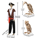 Yescom 5.6Ft Halloween Skeleton Set - Pirate Captain with Vulture & Owl