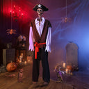 Yescom 5.6Ft Halloween Skeleton Set - Pirate Captain with Vulture & Owl