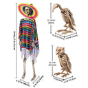 Yescom 5.6Ft Halloween Posable Skeletons with Vulture & Owl Combo