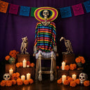 Yescom 5.6Ft Halloween Posable Skeletons with Vulture & Owl Combo
