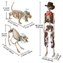 Yescom 5.6Ft Halloween Skeleton Set - Cowboy & Dog