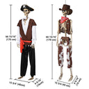 Yescom 5.6Ft Halloween Skeleton Set - Pirate Captain & Cowboy