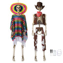 Yescom 5.6Ft Posable Cowboy & Day of the Dead Halloween Skeletons Combo