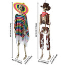 Yescom 5.6Ft Posable Cowboy & Day of the Dead Halloween Skeletons Combo