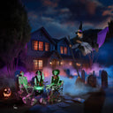Yescom 9Ft Motion-Activated Flying Witch with Broom & Cauldron