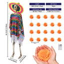 Yescom 5.6Ft Posable Halloween Skeleton with Marigold Fairy Lights