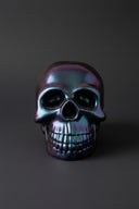Hand-Poured Resin Skull Sculpture | Made in South Bend, Indiana Metallic Purple