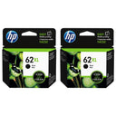 New, Pre-Owned - HP 62XL (C2P05AN) Black Ink Cartridge- 2 Pack
