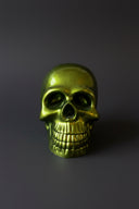 Hand-Poured Resin Skull Sculpture | Made in South Bend, Indiana Metallic Green