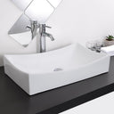 Aquaterior 26" Rectangular Porcelain Sink Vessel w/ Drain