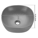 Aquaterior 16" Above Counter Bathroom Sink Bowl Gray
