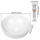 Aquaterior Bathroom Sink Vessel Bowl Pop Up Drain 16"