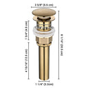 Yescom 1 5/8" Overflow Pop Up Sink Drain