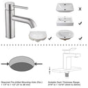 Aquaterior Bathroom Sink Faucet 1-Handle Cold & Hot, 7.5"H