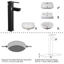 Aquaterior Bathroom Sink Faucet Square Cold & Hot 12"H