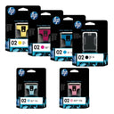 New, Pre-Owned - HP 02 Black and Color Ink Cartridges-6 Pack