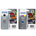 New, Pre-Owned - Epson T040 Black T041 Color Ink Cartridges