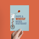 Have a Wheely Good Birthday | Rabbit on a Unicycle Greeting Card
