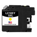 U.S. Remanufactured for Brother LC105XXLY Super High Yield Yellow Ink Cartridge