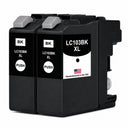 U.S. Remanufactured for Brother LC103BK XL High Yield Black Ink Cartridge Twin Pack