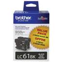 New, Pre-Owned - Brother LC61BK Black Ink Cartridge, Pack Of 2