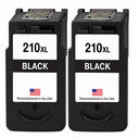U.S. Remanufactured for Canon PG-210XL Black Ink Cartridge Twin Pack