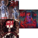 Scream Bloody Gore (Neon Violet, Bone White & Red  Tri Color Merge With Splatter LP Vinyl) & Human (Bone White, Blue Jay & Gold Tri Color Merge With Splatter LP Vinyl) & Individual Thought Patterns - Reissue
