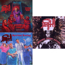 Death - Scream Bloody Gore (Neon Violet, Bone White & Red  Tri Color Merge With Splatter LP Vinyl) & Spiritual Healing - Reissue (Red, Cyan Blue & Black Tri Color Merge With Splatter LP Vinyl) & Individual Thought Patterns - Reissue (Hot Pink, Bone