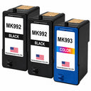 U.S. Remanufactured for Dell Series 9 MK992 2 Black / MK993 1 Color Ink Cartridges 3-Pack