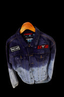 Custom 1 of 1 Dip Dyed Band Patchwork Denim Jacket Size L